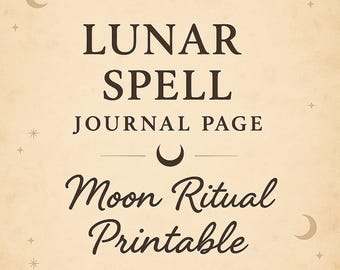 Lunar Spell Journal Page – Moon Phase Intention Setting & Ritual Worksheet | Full Moon New Moon Printable