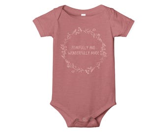 Fearfully & Wonderfully Made Onesie: Christian Baby Apparel, Psalm 139