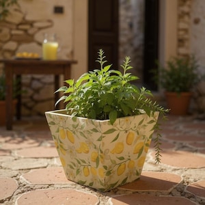 Shabby Chic Lemon Grove Wooden Planter | Mediterranean Decor | Country Farmhouse