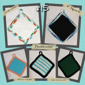 Crocheted potholders-handmade, thick, and beautiful!