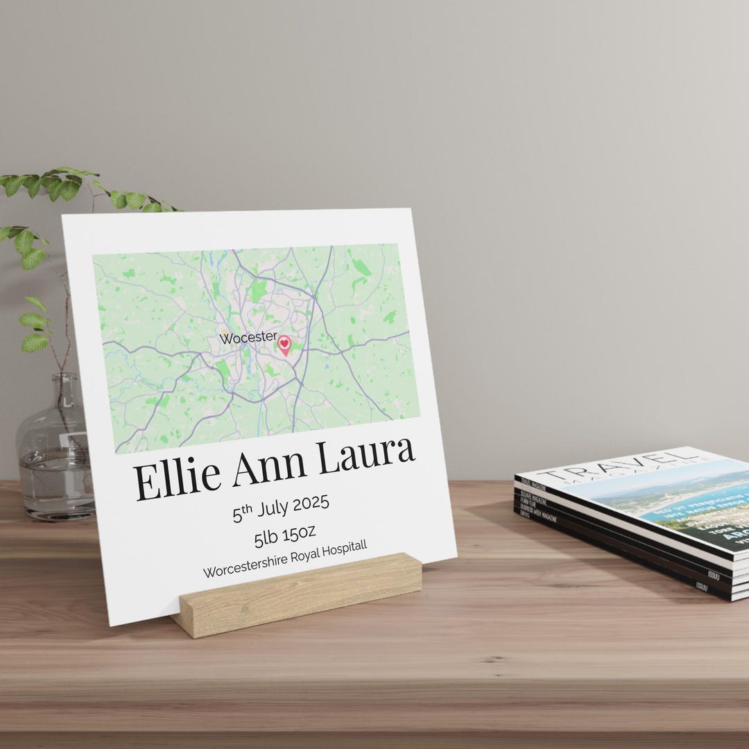 Baby Birth Map Print, Nursery Decoration, New Parent Gift, Custom Map ...