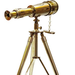 Nautical Brass Telescope with Tripod Stand: Maritime Home Decor
