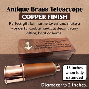 Nautical Copper Finish Handmade Spyglass Telescope The Plans I Have for You Vintage Home & Office Decor Telescope with Engraved Wooden Box
