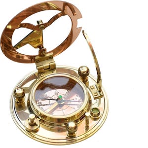 Brass Sundial Compass: Antique Style Nautical Decor
