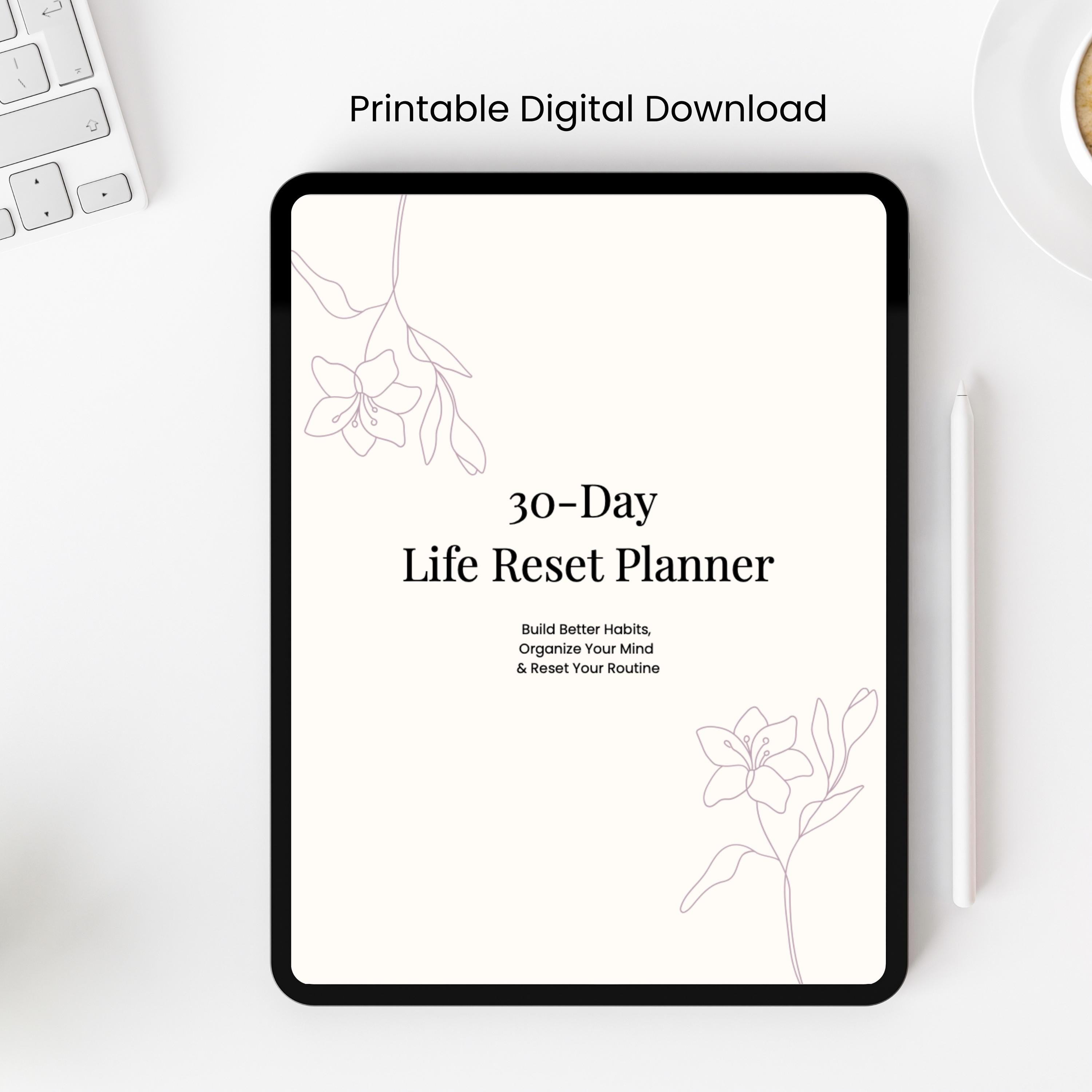 30 Day Life Reset Printable | Wellness Planner PDF | Guided Self ...