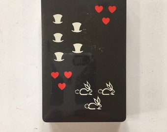 Vintage Lord Baltimore playing cards Alice in Wonderland theme hears rabbits top hats NIP also for junk journal swaps trade