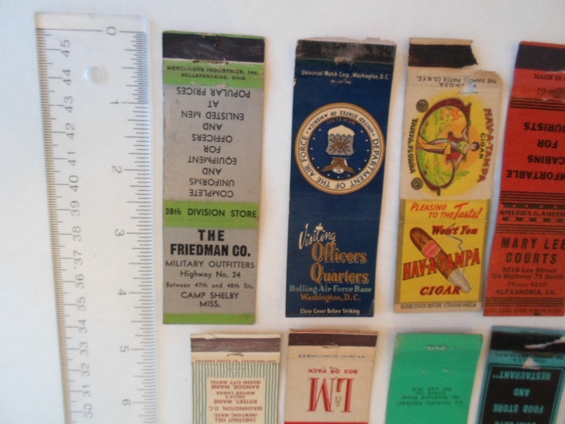 Vintage Matchbook Collection Multi Colored 30 Vintage Graphics Hotels