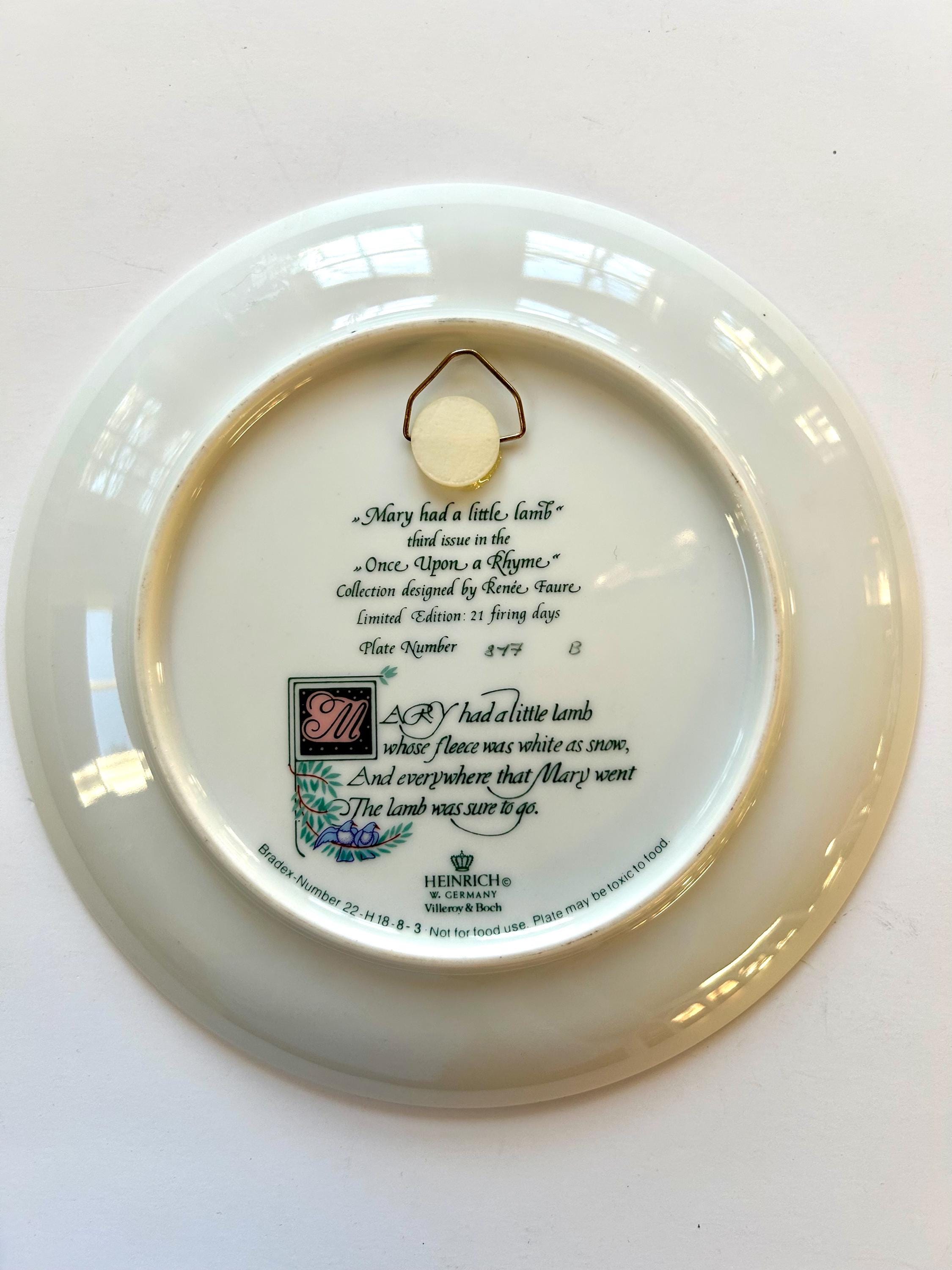 Vintage Villeroy and Bosch Once Upon a Rhyme Mary Had a Little
