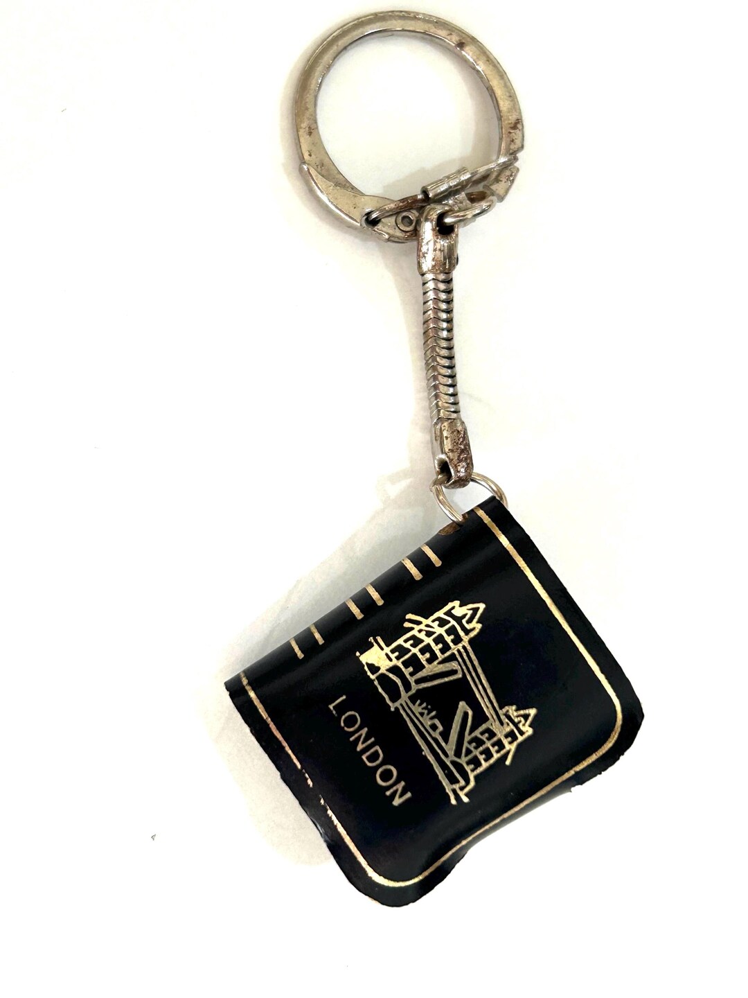 Key Chain London R Vintage Tiny London Postcard KEYCHANGE Dangler England Souvenir London ...