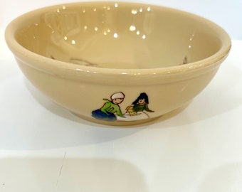 Vintage  Adobeware Syracuse small bowl  Kinderhook Nursery Rhyme litttle dishes Children’s  Trinket  bowl