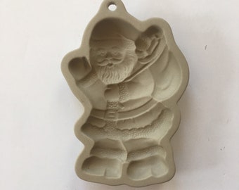 Vintage  Santa cookie mold Hearthstone  Christmas cookie  Xmas cookies Holiday cookie mold cottage  decor 1990s cookie art