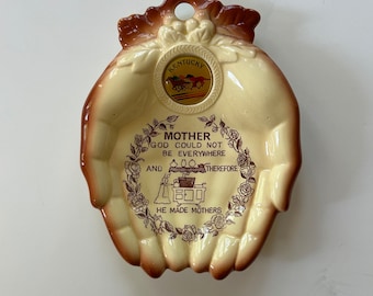 vintage Kentucky hands dish Mother plate Kentucky souvenir retro plate LovingHands of Mother trinket dish Made in Japan Scotty label