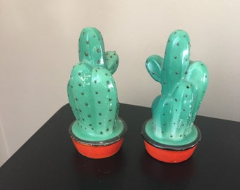 Vintage cactus salt and pepper shakers  unusual made in Japan southwest decor kitschy kitchen item