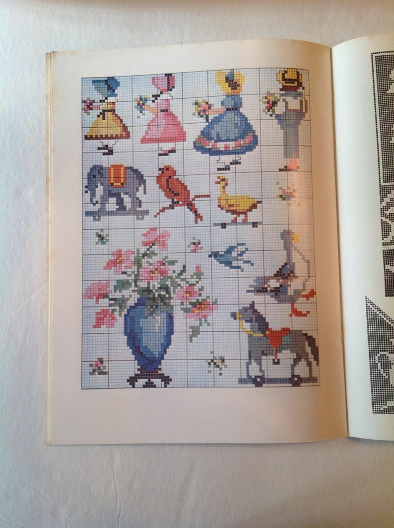 PeoplePattern Book by Dover Needlework series Anne Orrs Charted Designs Cross stitch Birds Flowers,Butterfly Elephant