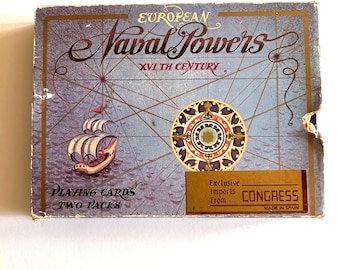 Vintage Congress European Naval Powets xvi   century  SET of 2 playing cards decks  Kings Queens Explorers Jokers cards trading cards ATC