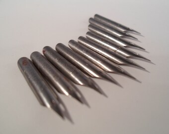Vintage TEN Metal Pen Nibs for Ink Lettering Drawing Jewelry Making Mixed Media Art