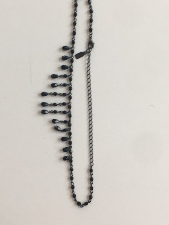 Vintage 1928 Jewelry Co black glass  dangle neckl… - image 4