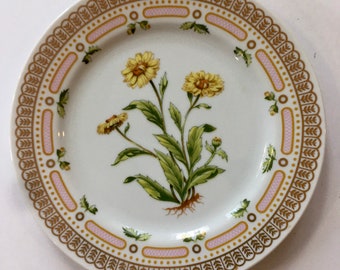 Vintage  dish plate George Briard Victorian Garden pattern  Cake Plate Corn Yellow Marigold  Flower  grandmillenial decor