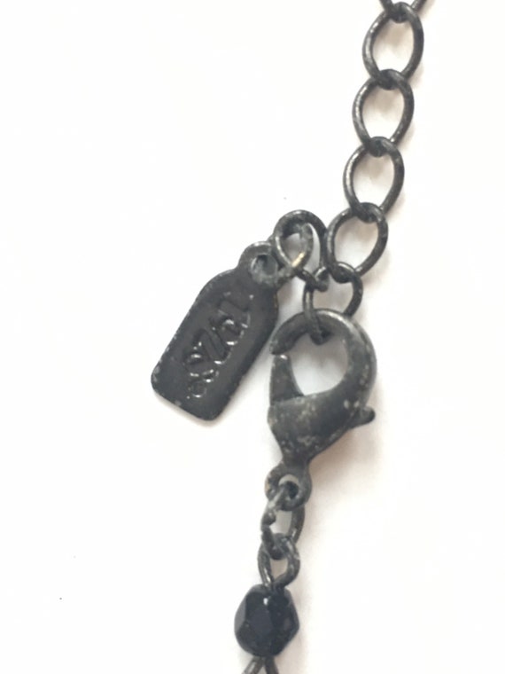 Vintage 1928 Jewelry Co black glass  dangle neckl… - image 3