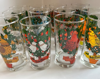 Hand Painted Twelve Days of Christmas Set of 12 Wine Glasses - Etsy