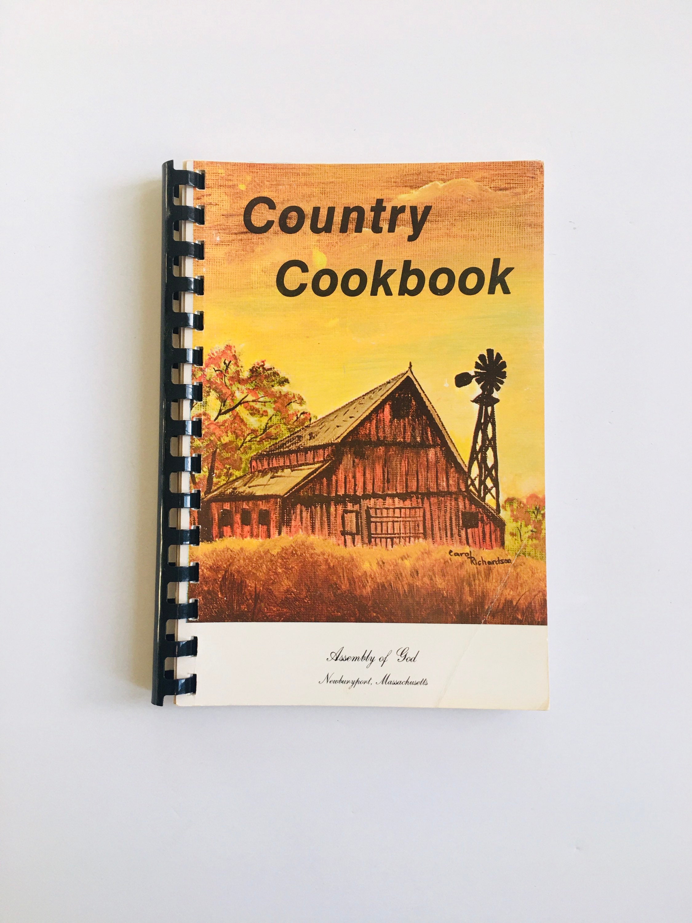 Vintage country cooking cookbook regional recipes New England cookbook 1970s newburyport Massachusetts’s Assembly of God