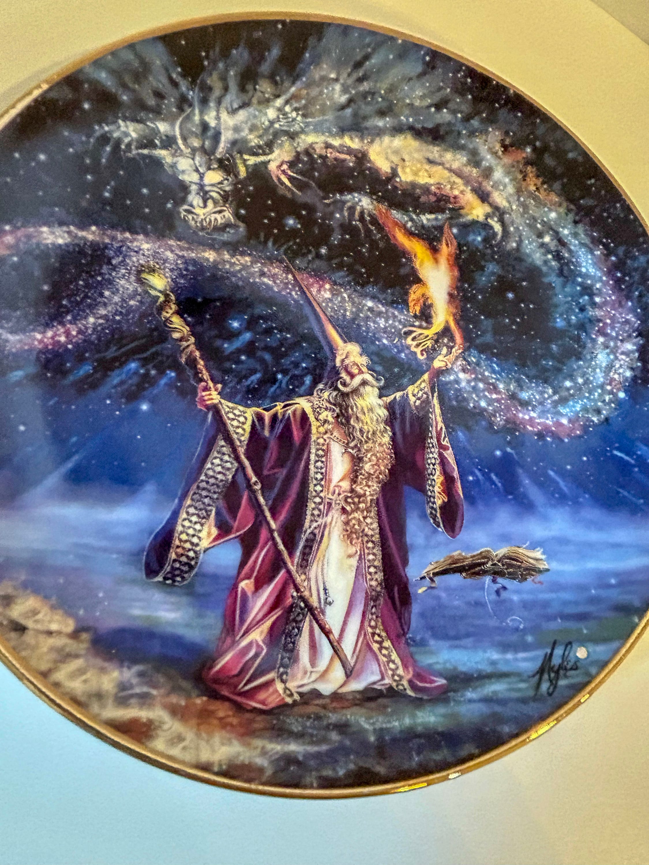 wonderland　メタルアートプレート　Hiten Vintage Sorcerers Spell Plate Franklin Mint Royal Dalton Wizard