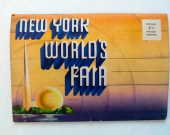 Vintage New York City postcards World Fair 1939 Souvenir Folder  Futurist Postcard Collection retro nyc historic big Apple ephemera