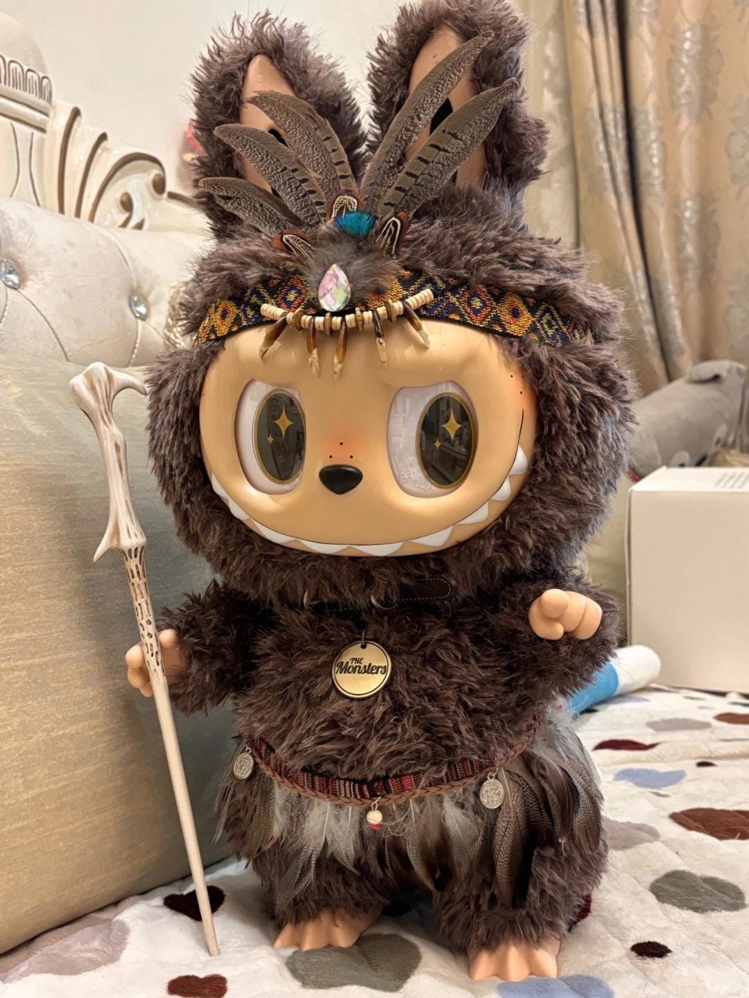ま*か様 ZIMOMO LABUBUぬいぐるみキーホルダー♡リボンピンク♡九尾狐 ①ZIMOMO ジモモ ぬいぐるみ キーホルダー ピンク リボン LABUBU