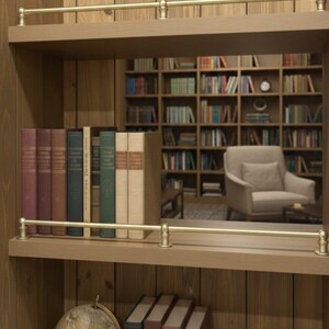 Handmade Solid Brass Gallery Rail Antique Desk Cabinet  Shelf Guard Brushed or Champagne Finish