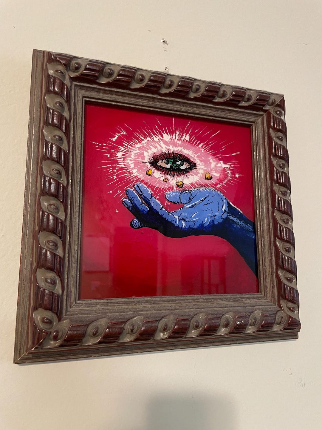Surreal Third Eye Art – Hand & Vision Painting in Ornate Frame ...