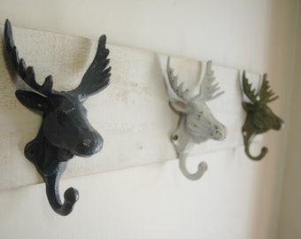 Moose decor, coat rack, rustic coat rack, gifts for men, rustic cabin decor, hunting lodge decor, hunting cabin wall decor, moose head, wall