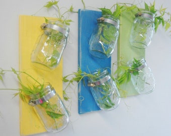 Kitchen herb garden,Home decor, mason jar herb garden, kitchen decor, herb planter, rustic decor, kitchen planter, hanging herb garden