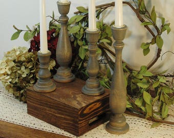 Holiday candle holders, unique gift for mom, Wedding candles, wooden candle holders, taper candle holders, Christmas party hostess gift,