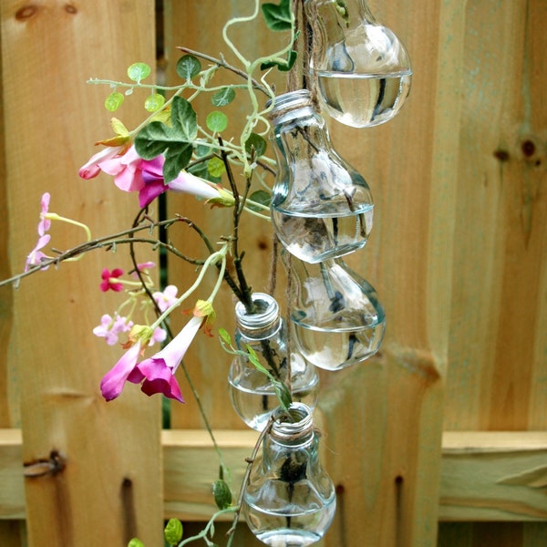Light bulb decor, hanging planter, cascading planter, rooter vase, root vase set, Kitchen window decor, flower stem vase, Rustic home decor