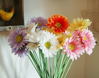 Gerbera Daisy Stems- Vase filler, Gerbera Daisy centerpiece, Flower Stems, Table flower centerpiece, Spring flowers, Summer flowers, Daisy