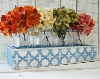 Moroccan Mason jar box , rustic decor, mason jar centerpiece, rustic table centerpiece, wooden box, home decor, wedding centerpiece