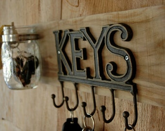 Key rack, hooks for keys, office decor, gift for bosses, key organizer, entryway organizer, rack for keyrings, junk organizer