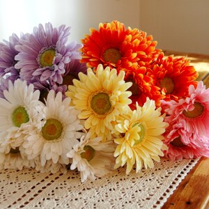 Gerbera Daisy Stems Vase filler, Gerbera Daisy centerpiece, Flower Stems, Table flower centerpiece, Spring flowers, Summer flowers, Daisy image 3