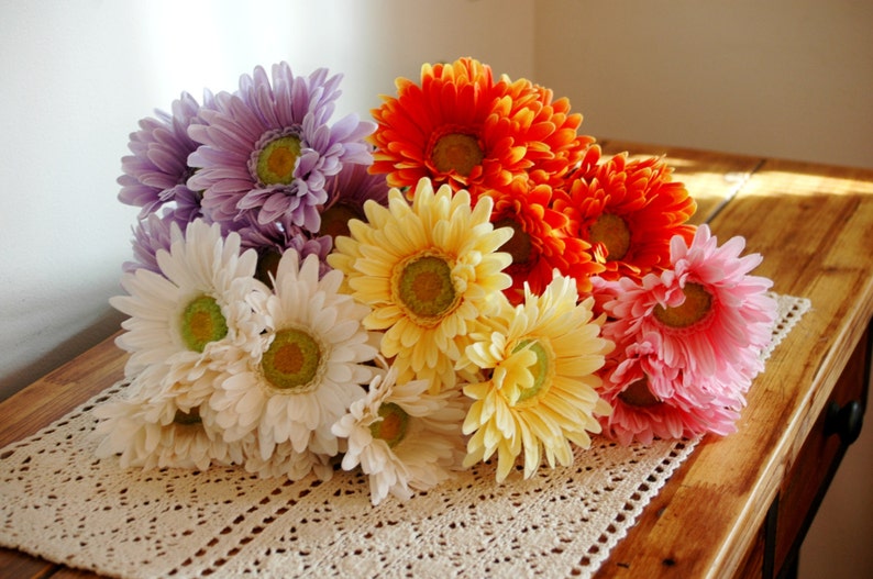 Gerbera Daisy Stems Vase filler, Gerbera Daisy centerpiece, Flower Stems, Table flower centerpiece, Spring flowers, Summer flowers, Daisy image 3