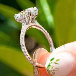 2ct ovaler Diamant Moissanite Ring mit Kathedralenfassung Eternity Verlobungsring, ovaler Diamantring, ovaler Diamantring