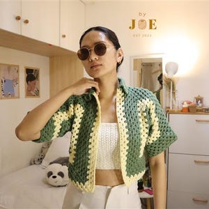 Unisex Cropped Hexagon Polo Shirt Crochet Pattern – Confident Beginner Friendly | Digital PDF Download