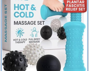 Vive Massage Ball Set (4 Piece) - Plantar Fasciitis Relief Foot Pain Hot Cold