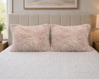 Martha Stewart Whim Collection Faux Fur Pillow Covers Blush Pink Set 2 Macy’s