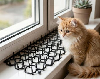 Alfombrilla disuasoria para gatos con púas, barrera humanitaria para mascotas, ideal para muebles, jardín y uso en interiores y exteriores.