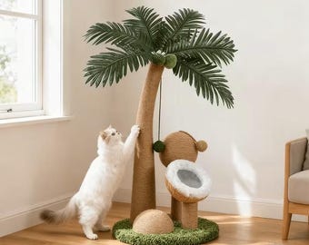 Palme Katze Kratzbaum, Sisal Baum mit Spielzeug, Möbel für drinnen