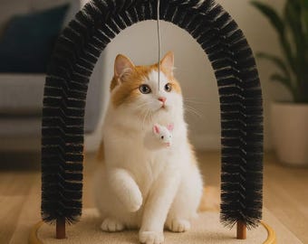 Katzenpflegebogen mit Sisalkratzbasis: Selbstpflegendes Haustierspielzeug