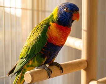 Columpio de madera para pájaros: juguete natural para jaula de loros