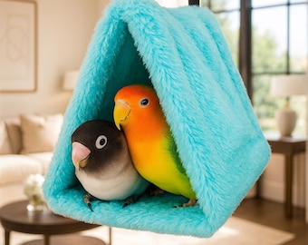 Ciepły namiot-hamak dla ptaków | Pluszowe legowisko dla papug | Zimowa wisząca chatka dla małych ptaków