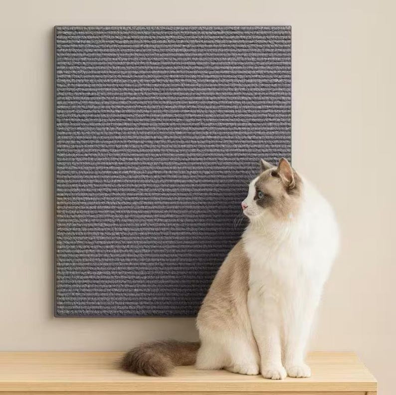 Cat Scratch Mat: Self-Adhesive Furniture Protector for Sofa, Wall & Door Multiple Sizes Gray