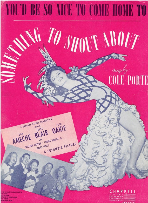 Vintage Sheet Music You D Be So Nice To Come Home To 1940s Etsy